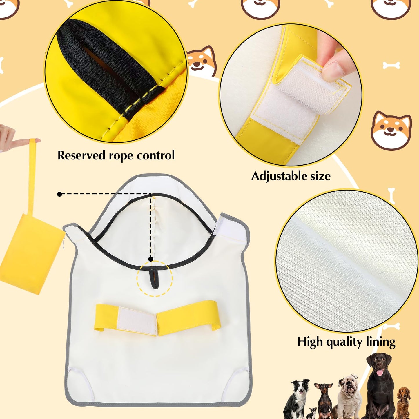 Adjustable Waterproof Dog Raincoat Slicker Poncho