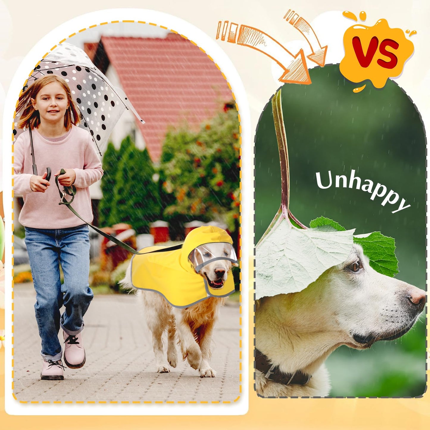 Adjustable Waterproof Dog Raincoat Slicker Poncho