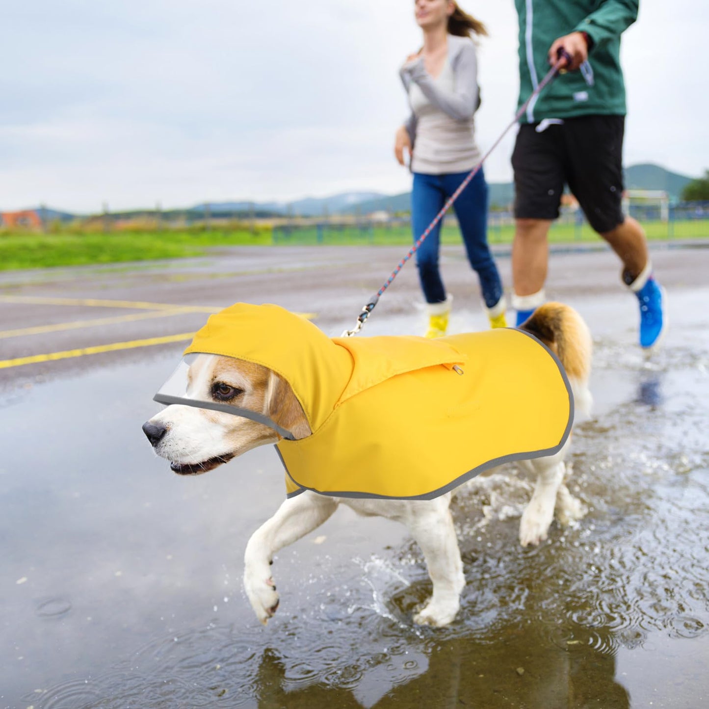 Adjustable Waterproof Dog Raincoat Slicker Poncho
