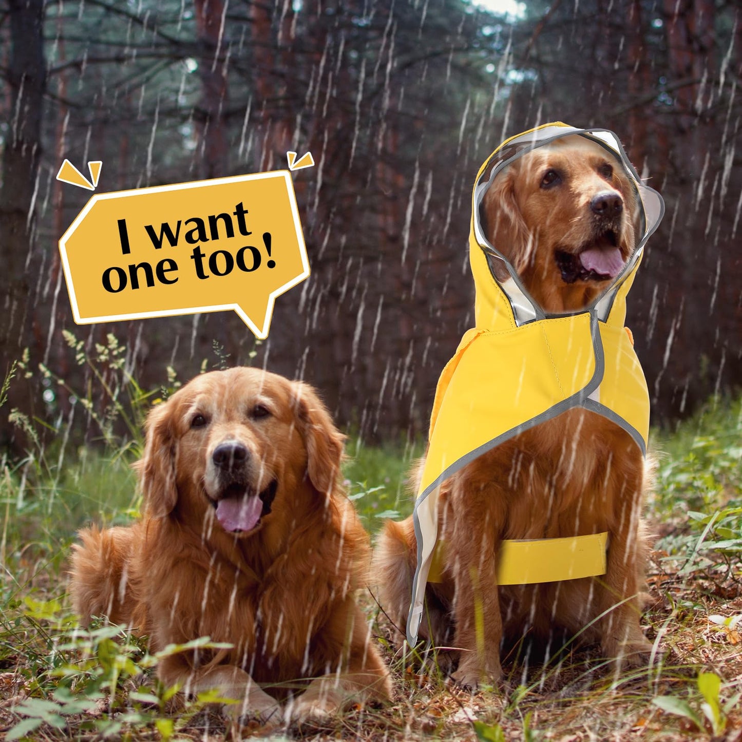 Adjustable Waterproof Dog Raincoat Slicker Poncho