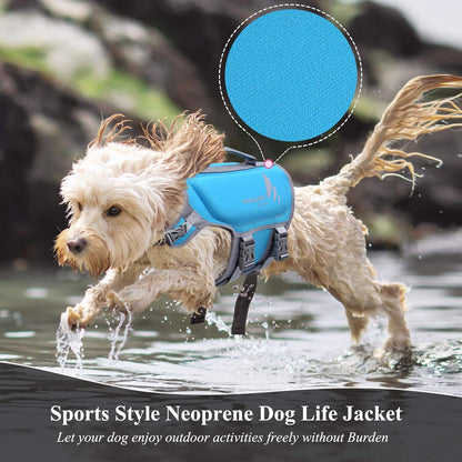 Lightweight Neoprene Dog Life Jackets, Skin-Friendly Pet Life Preserver Life Vest with D-Ring and Quick Release Buckle for Puppy Small Dogs