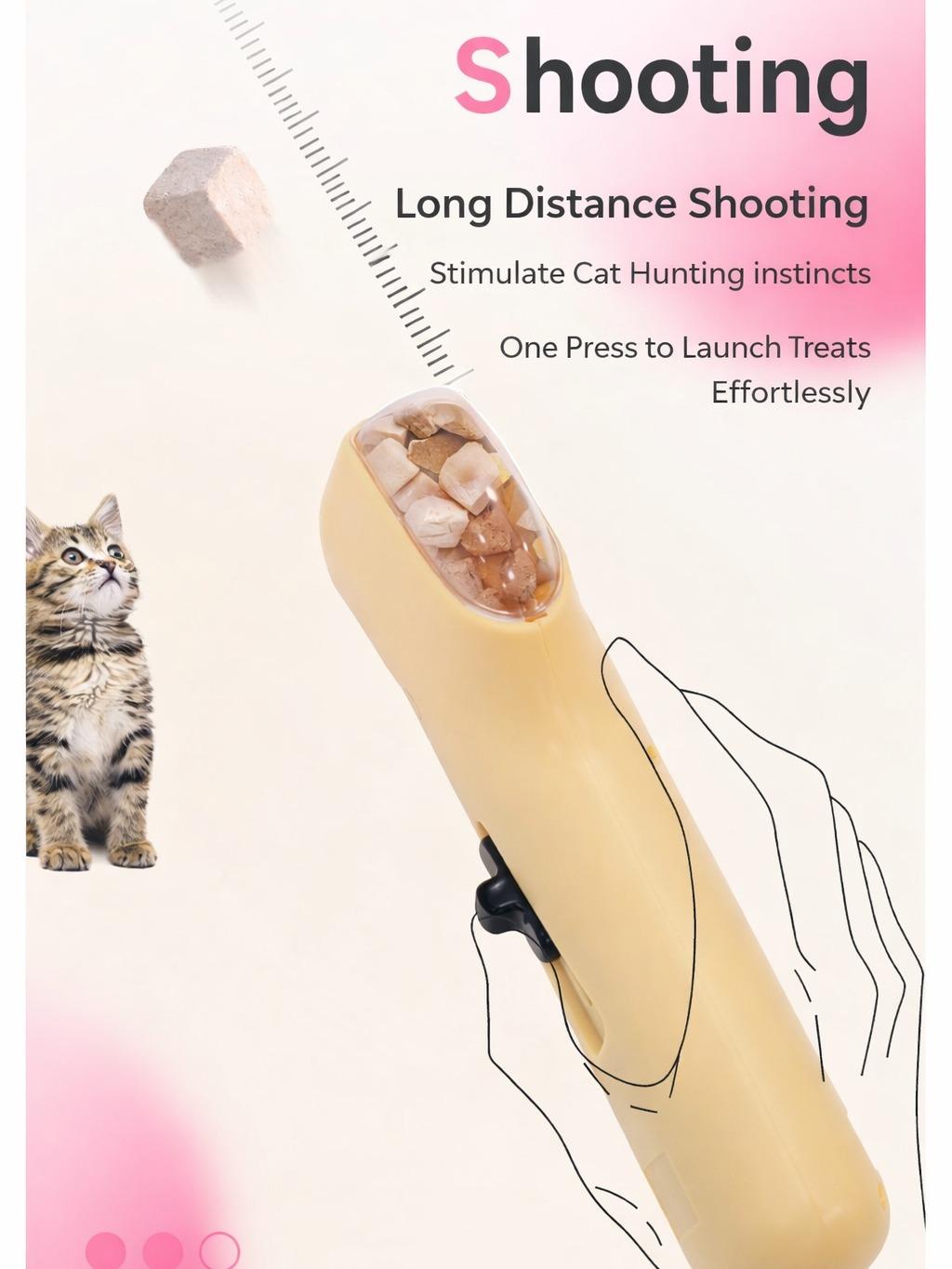 Interactive Pet Treat Launcher – Handheld Press-to-Launch Snack Shooter Toy for  small big Dogs & adult cat  , Fun Training & Enrichment Play, cat snacktime