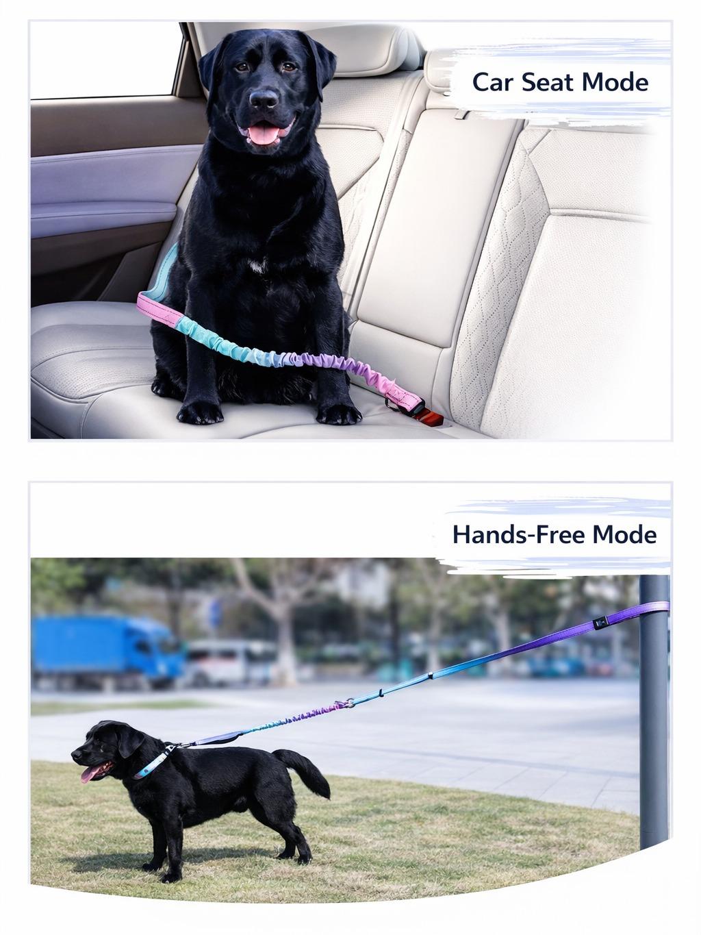 Multi-Functional doggood Anti-Pull Dog harness Leash | Shock-Absorbing Bungee | Hands-Free Crossbody & Waist Leash | Car Seatbelt Compatible | Adjustable Training Lead,Premium Pick | no pull dog harness