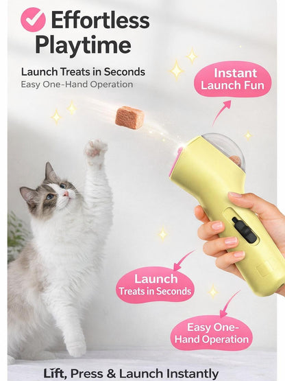 Interactive Pet Treat Launcher – Handheld Press-to-Launch Snack Shooter Toy for  small big Dogs & adult cat  , Fun Training & Enrichment Play, cat snacktime