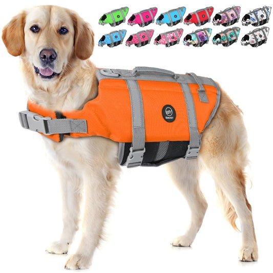 Dog Life Vests, Adjustable Dog Life Jacket with Rescue Handle, Puppy Flotation Vest