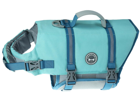 Ripstop Dog Life Jacket for Small Medium Large Dogs Boating, Dog Swimming Vest with Enhanced Buoyancy & Visibility, Cyan