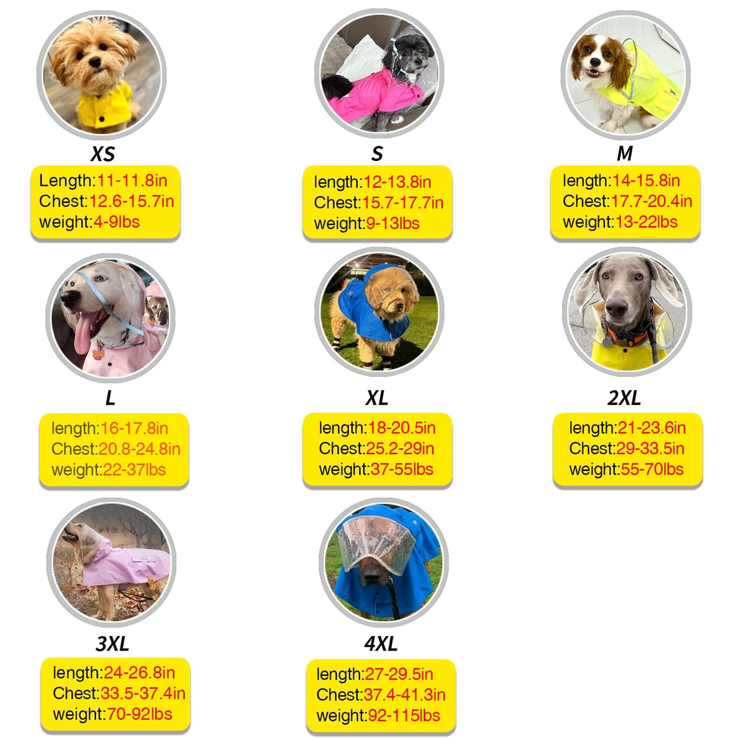 Dog Raincoat,Waterproof Rain Poncho with Hoodie, High Reflective Adjustable Pet Rain Jacket with Leash Hole