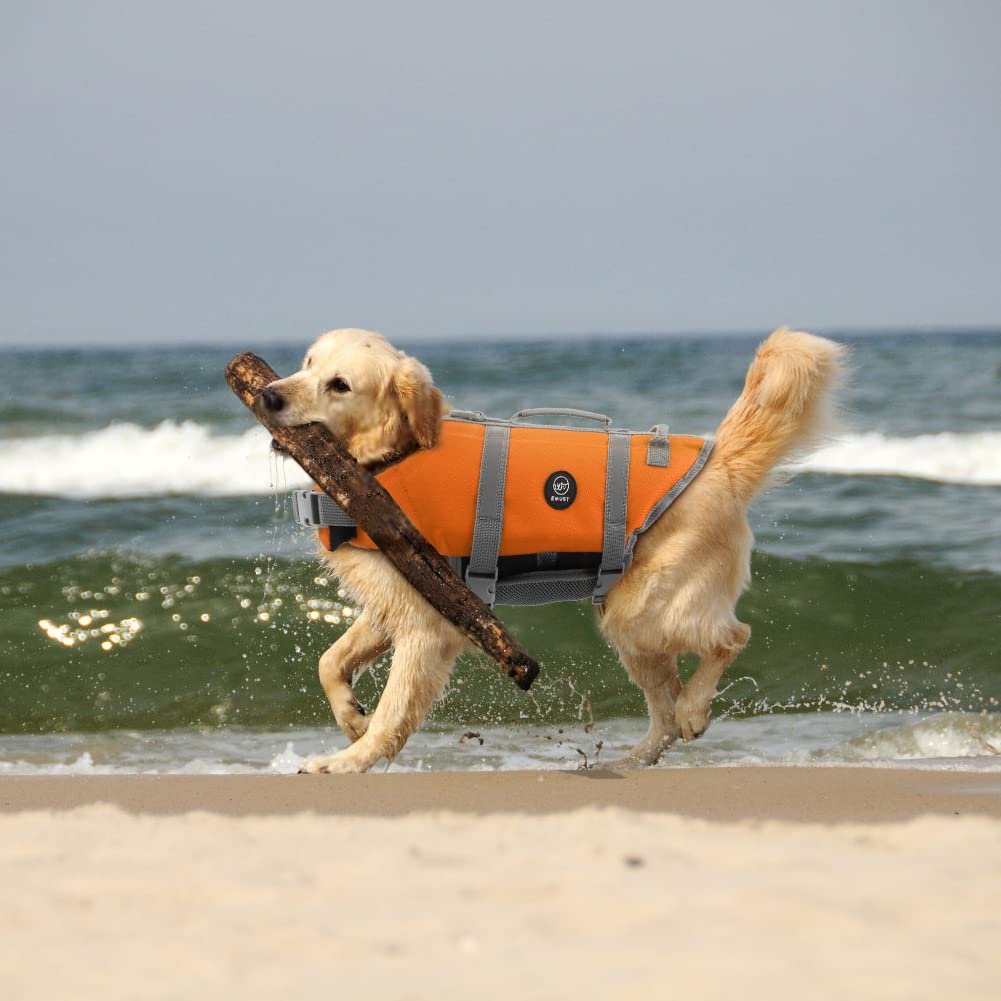 Dog Life Vests, Adjustable Dog Life Jacket with Rescue Handle, Puppy Flotation Vest